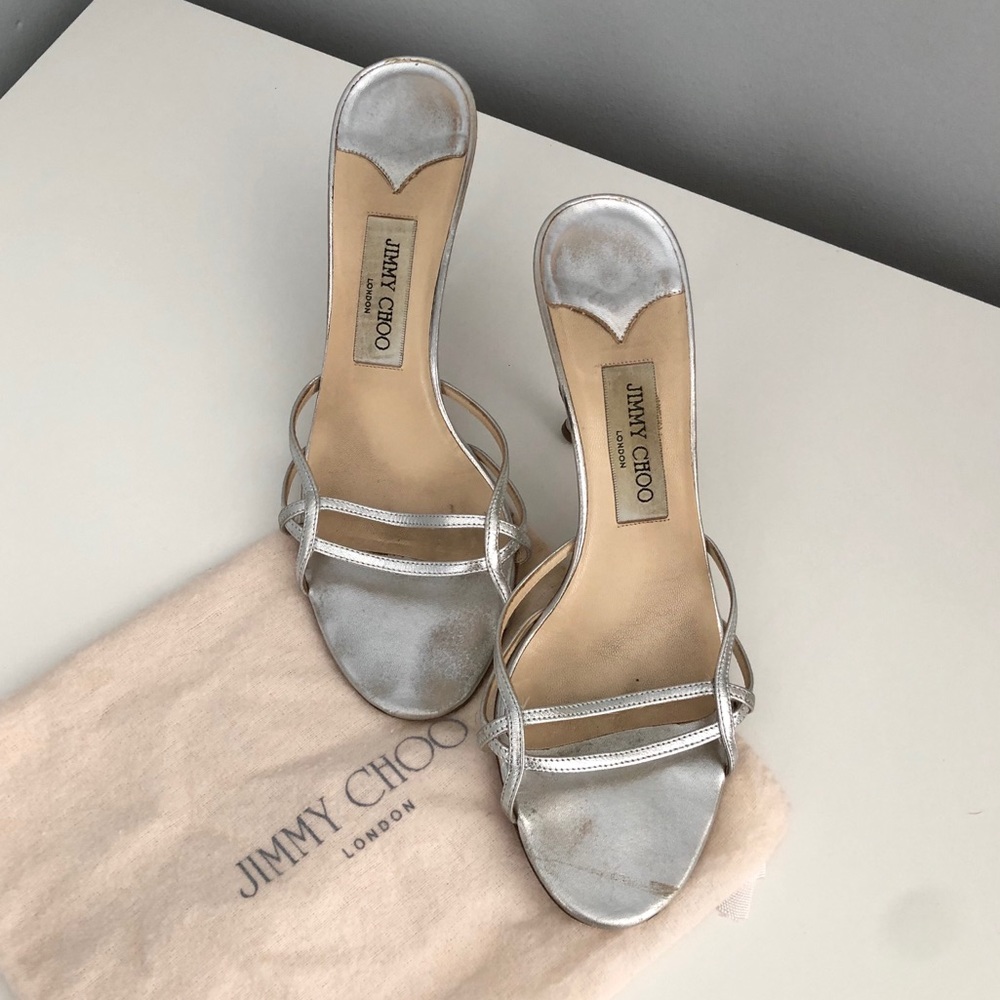 Jimmy Choo Silver Slides